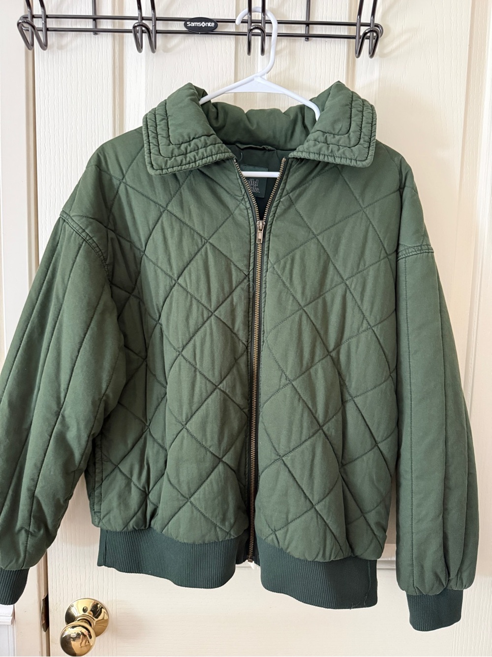Women’s Wild Fable Green Quilted Jacket, size s